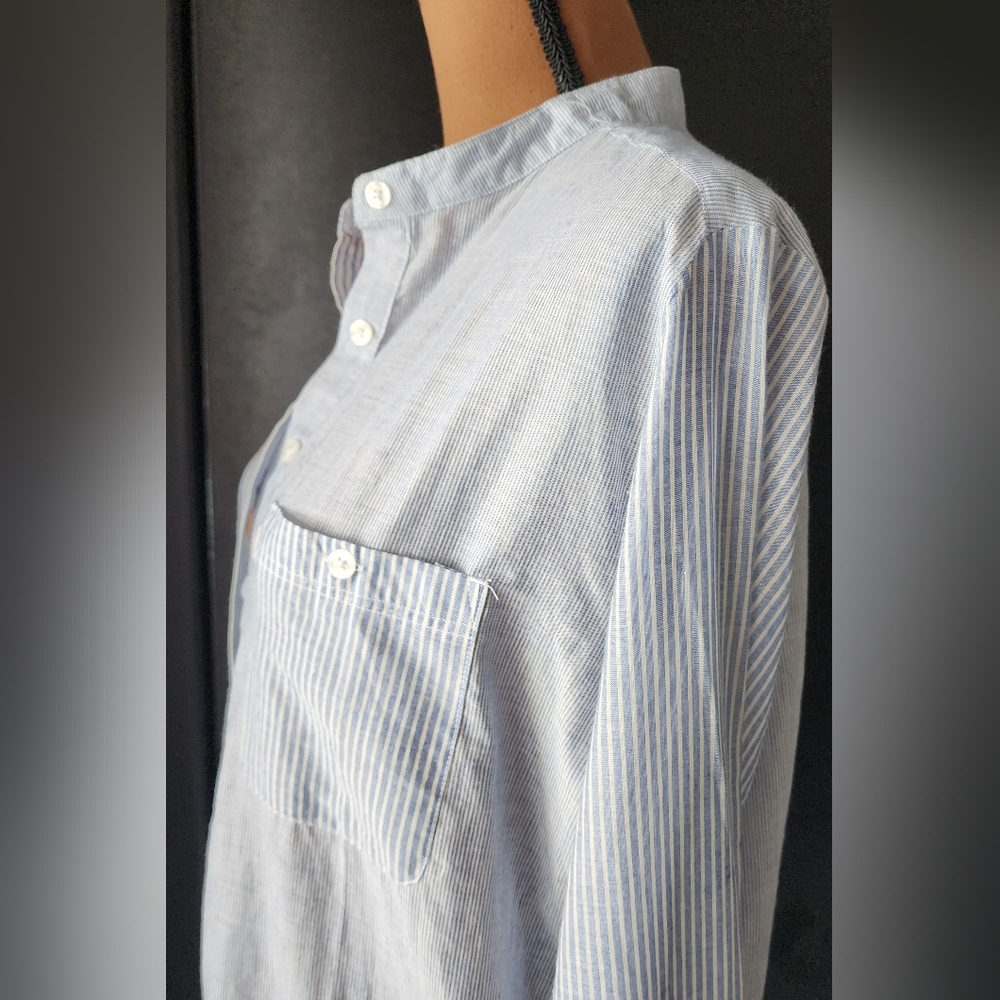 Lightweight Beachy blue and white striped 100% cotton tunic Levi's ladies XL - Picture 4 of 8